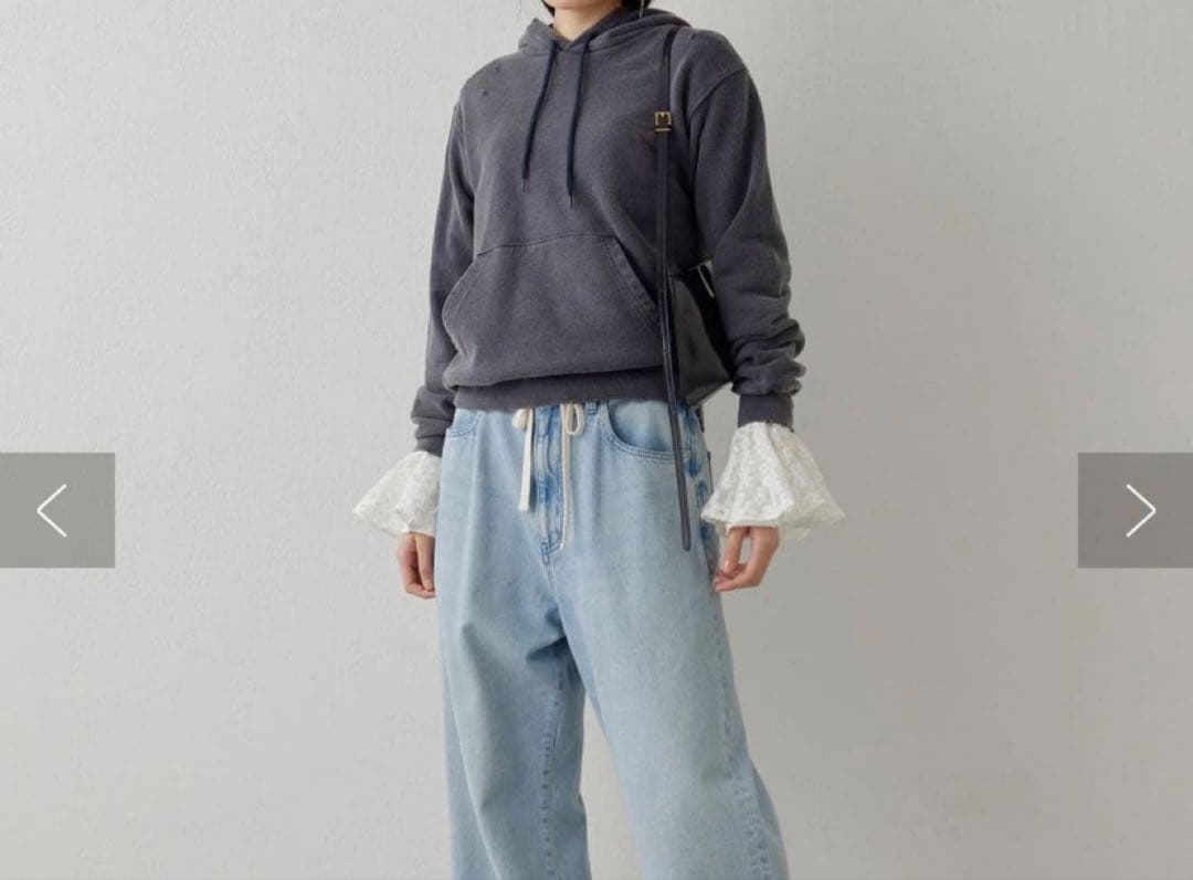 2025ウィムガゼット 刺繍レース ブラウス 花柄 シアー ホワイト 白