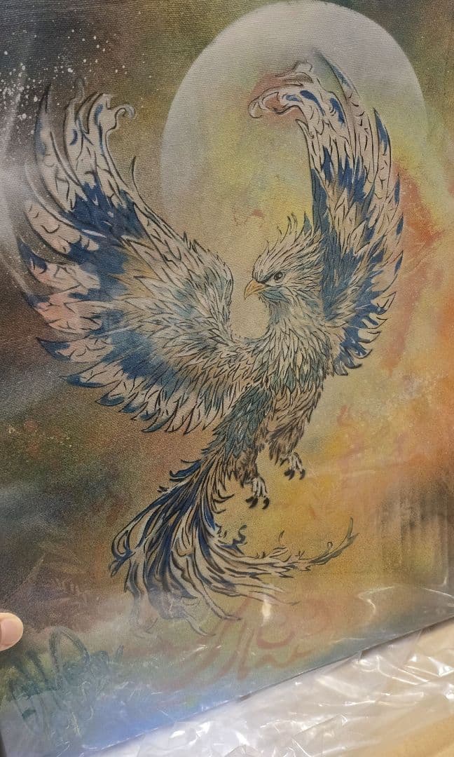 新品未使用 鳳凰 原画 フレーム スプレーアートエデン F6サイズ