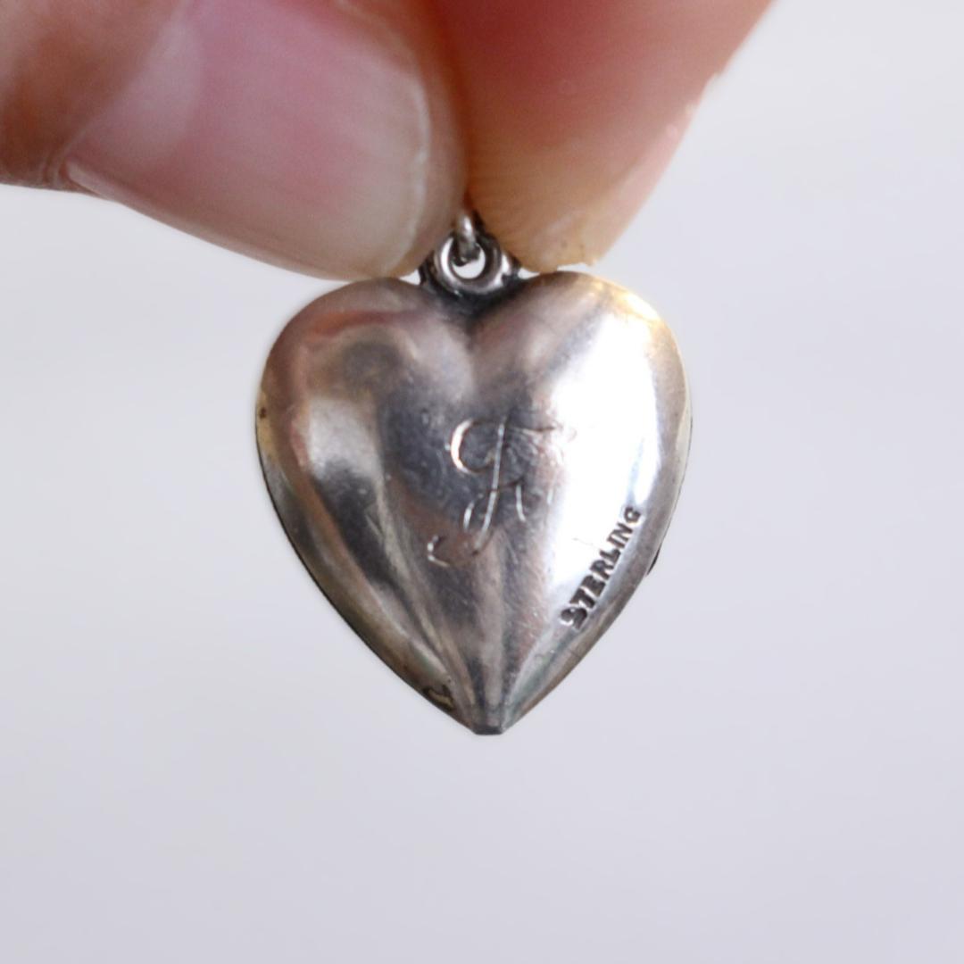 40s スウィートハートジュエリー WW2 シルバー チャーム ハート イーグル