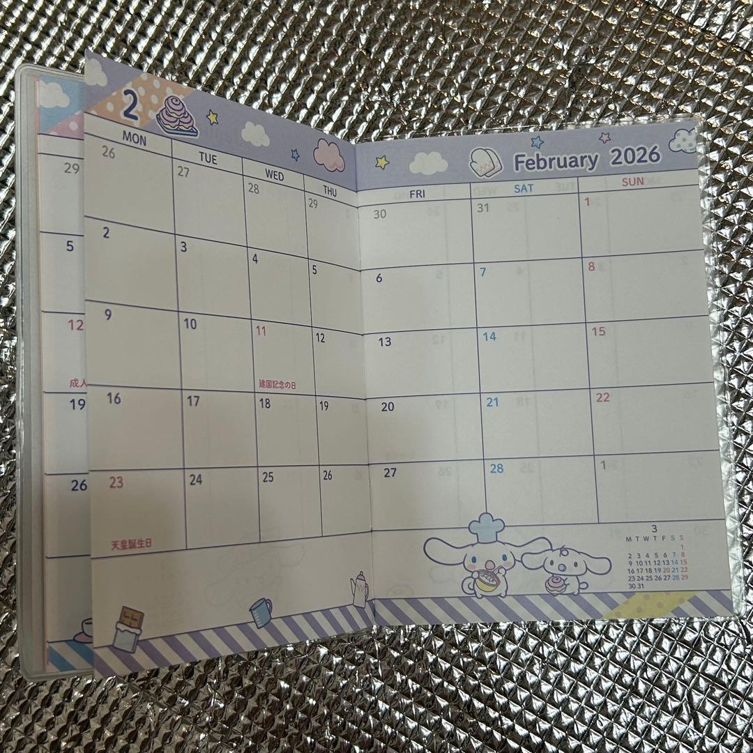 新品 サンリオ シナモン 手帳 2026年 A6 スケジュール帳 ダイアリー