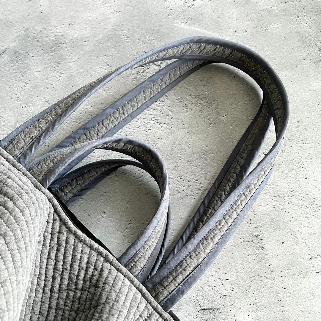 フリル付きヌビトートバッグ 2way ヌビバッグ グレー ハンドメイド