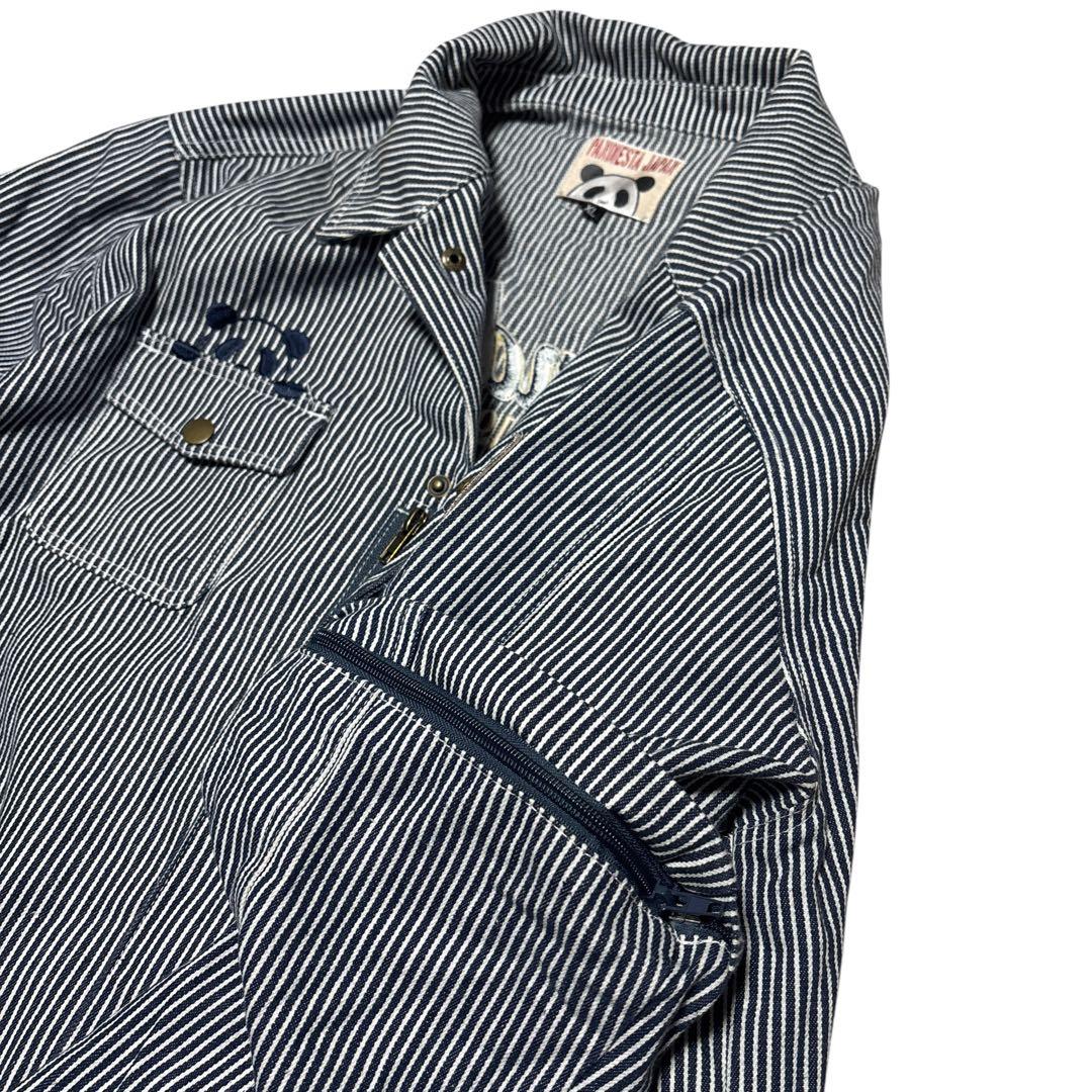 パンディエスタジャパン つなぎ 刺繍 ヒッコリー pandiesta japan