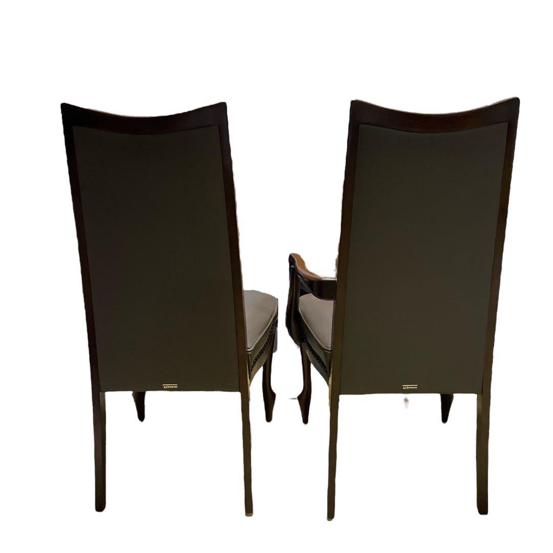 マルニ ベルサイユ ダイニングチェア 2脚 鋲打ち 猫脚 肘置きあり なし