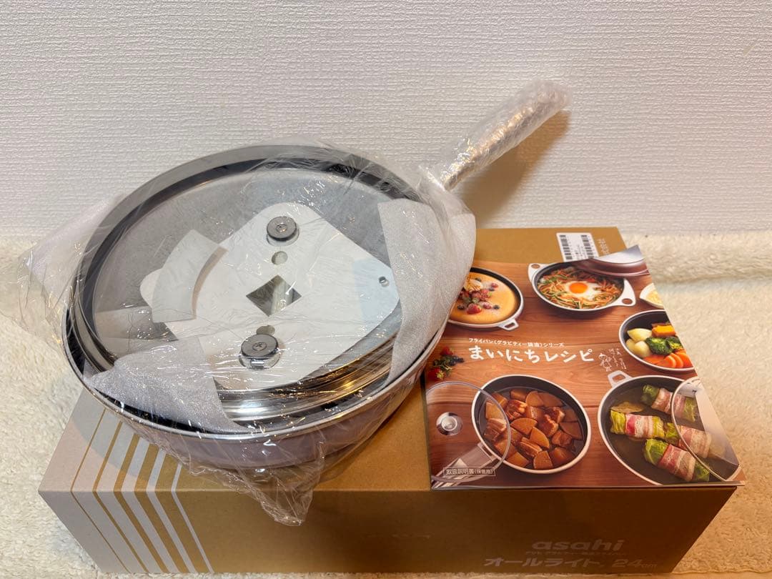 値下げ アサヒ軽金属 フライパンオールライト ピンク 24㎝ ガラス蓋