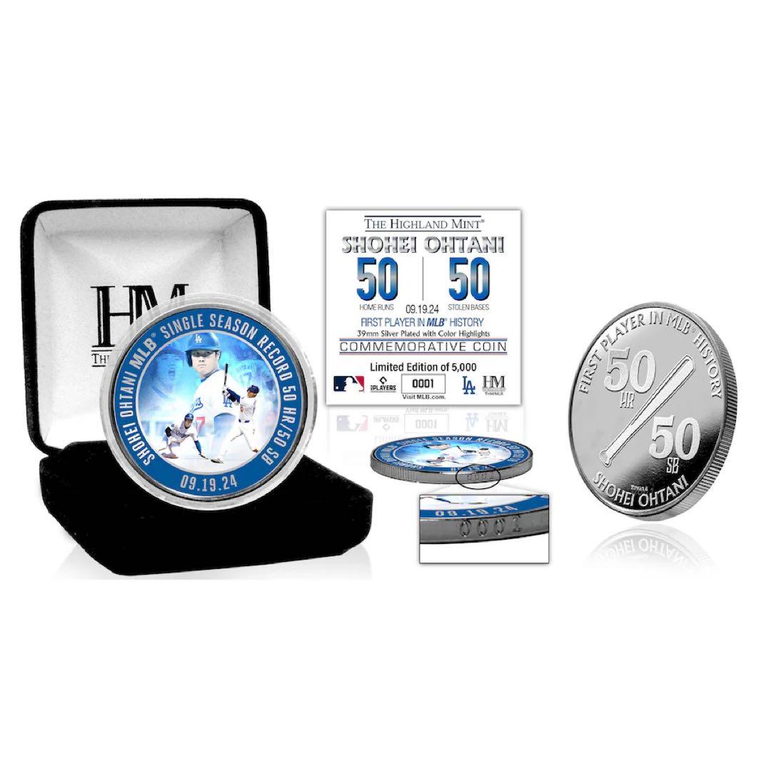 米MLB公式 大谷翔平 ドジャース シルバー 新品 5050記念 ドジャース 大谷翔平選手、50/50達成記念！！全世界5050個数量限定MLB