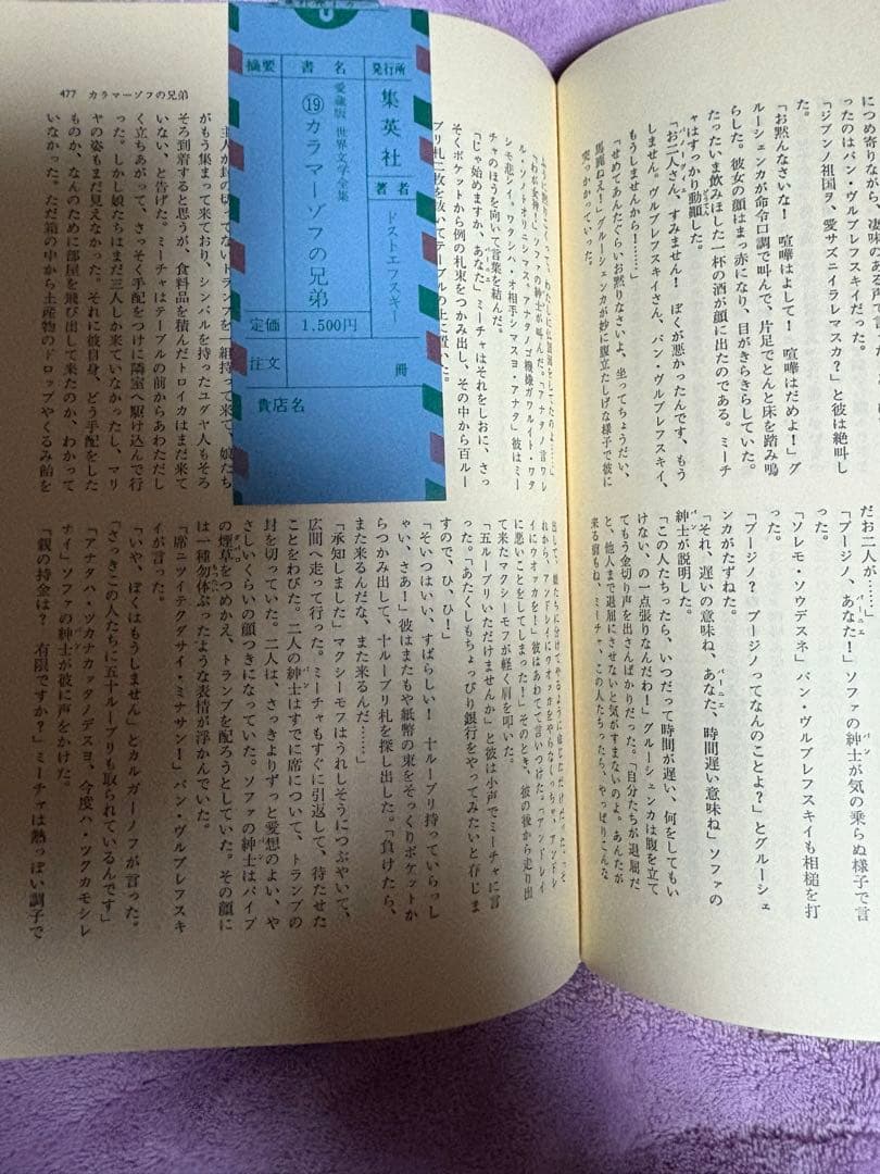 ❤️美品❤️集英社 世界文学全集 19 カラマーゾフの兄弟 - メルカリ