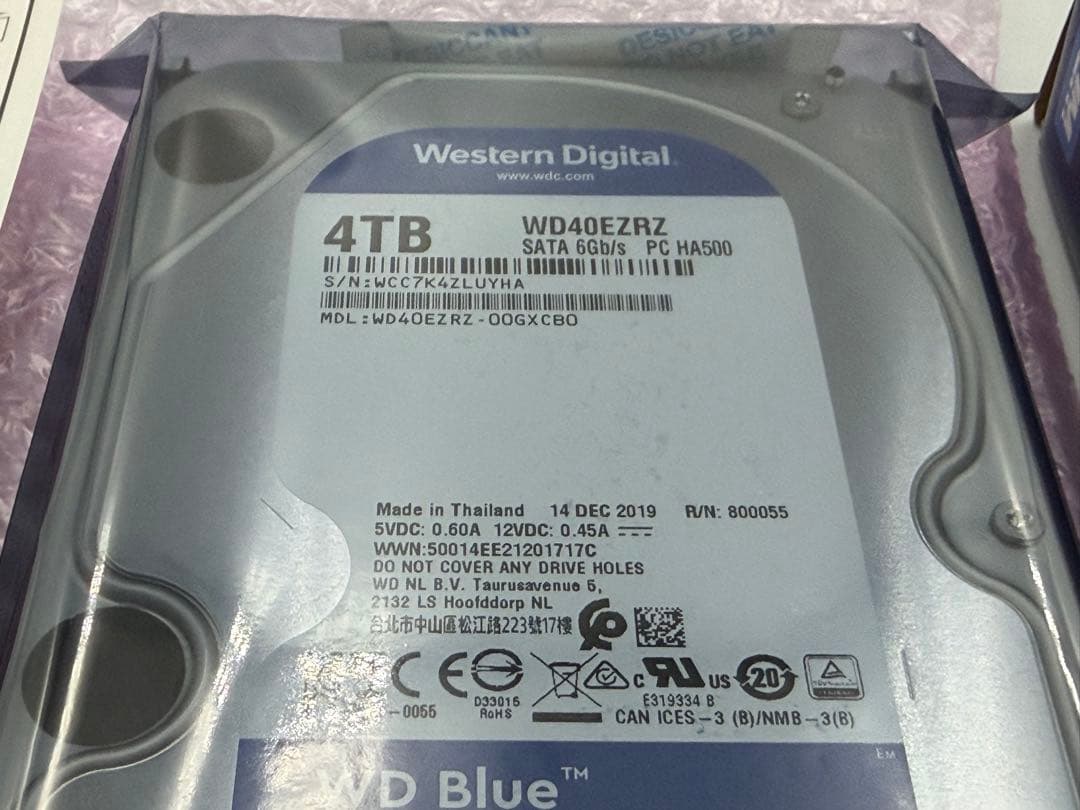 新品未使用 WD 4.0TB ハードディスク CMR WD40EZRZ-RT2