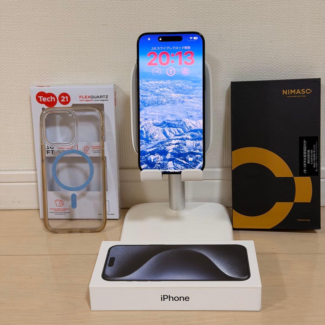 美品iPhone 15 Pro Max 512GB バッテリー89% iPhone 15 Pro Max Premium Replacement Battery w/ Adhesive