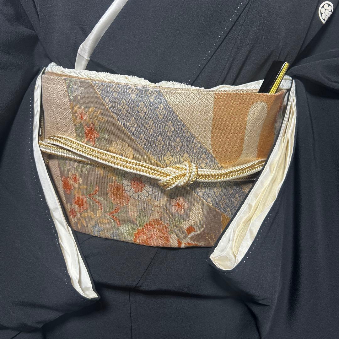 う*こ様 未使用近い 美品 袷 正絹 作家 金箔 黒留袖 フルセット 西陣