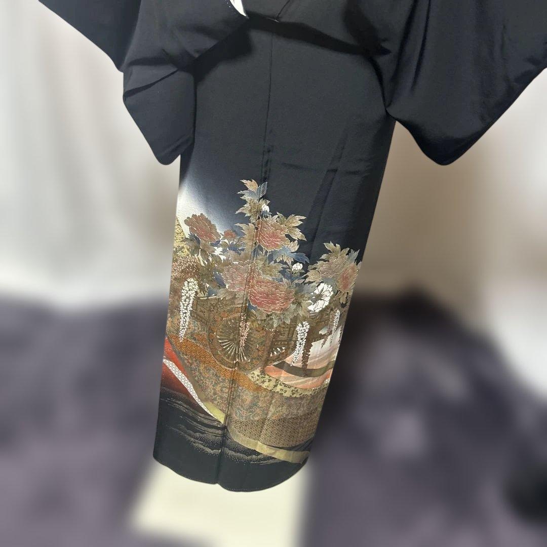 う*こ様 未使用近い 美品 袷 正絹 作家 金箔 黒留袖 フルセット 西陣