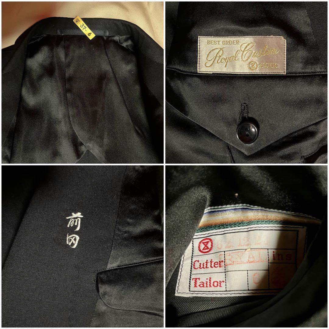 美品 80S ヴィンテージ セットアップ ダブル スーツ 黒 成人式 菅田将