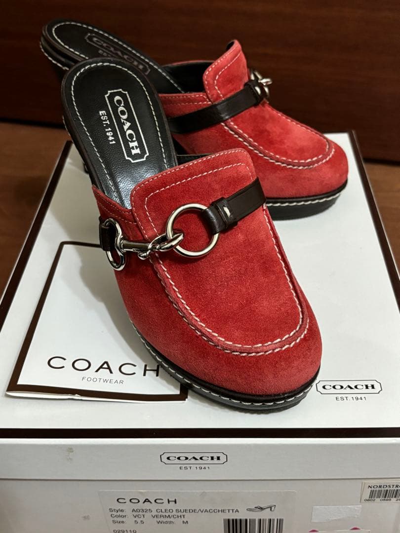 KANAKO様専用 新品未使用 COACH ミュール スエード 本革包み