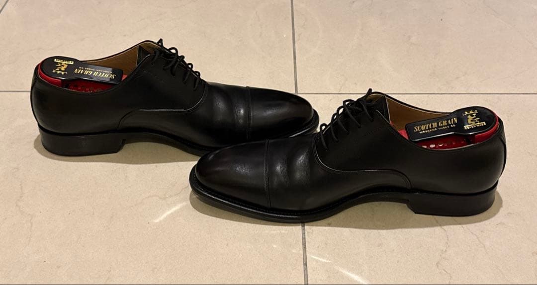 美品 スコッチグレイン オデッサストレートチップ／内羽根 日本製