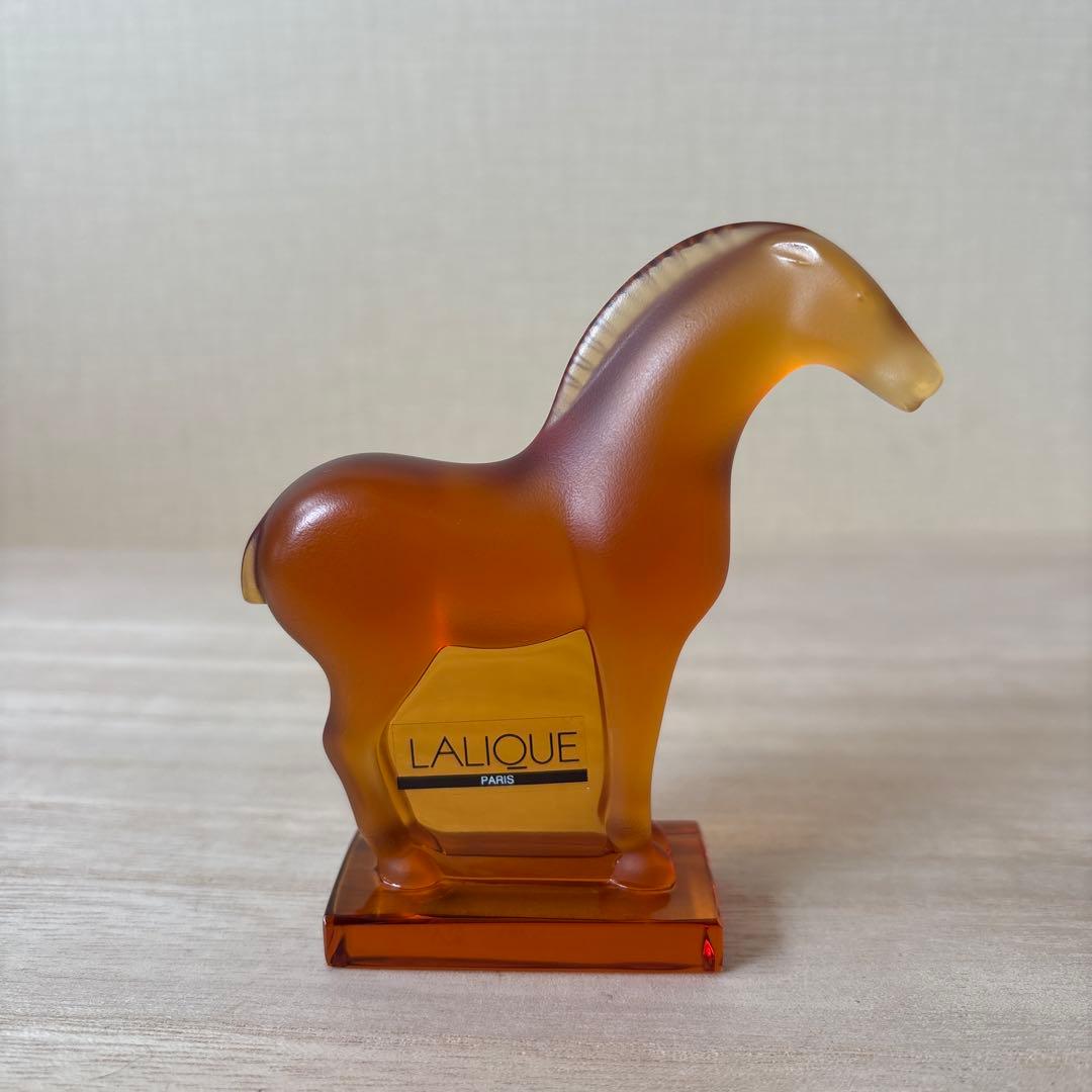 LALIQUE ガラス製馬の彫刻 ホース オブジェ 置物 インテリア雑貨