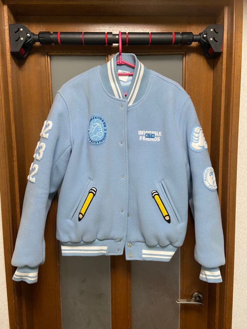 KITH x invisible friends バーシティボンバー ジャケット Buy Kith x Invisible Friends Manteco Wool Varsity Jacket 'Black