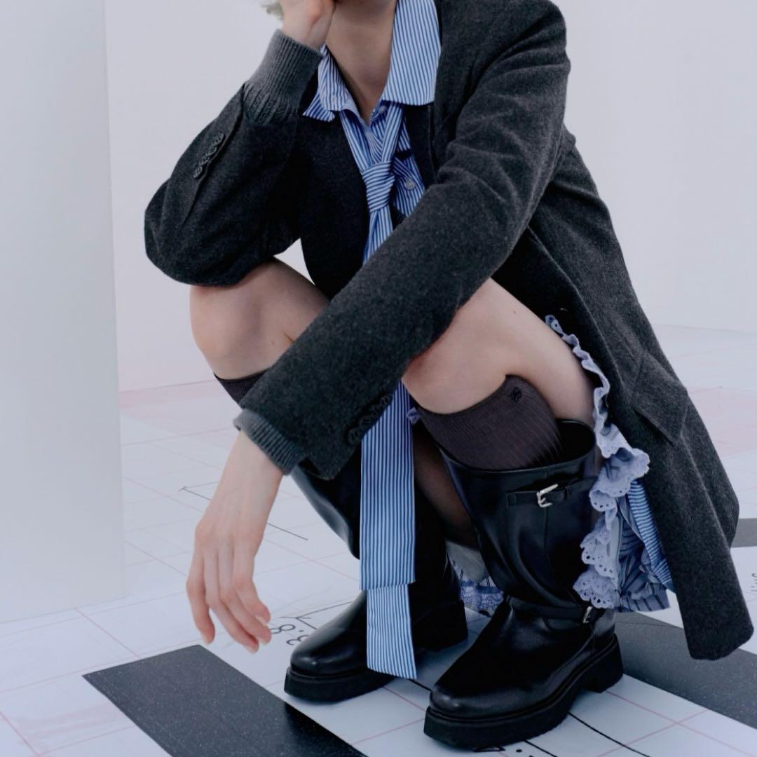 SNIDEL バリエライダースブーツ ブラック L スナイデル バリエ