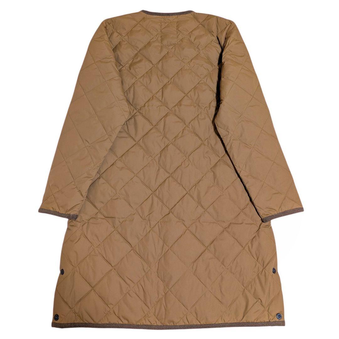 新品 タイオン パイピングクルーネック ロングダウンコート ブラウン