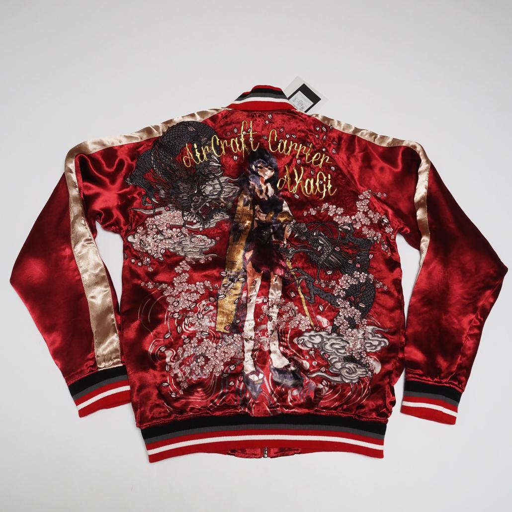 タグ付き未使用 艦これ 流儀圧搾 コラボ リバーシブルスカジャン 赤城