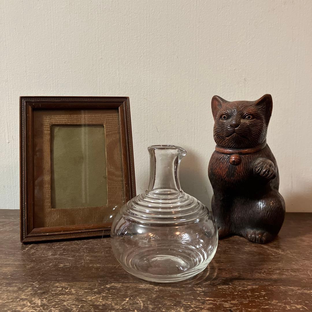 アンティーク ガラス徳利 1点 吹きガラス 昭和レトロ 古道具 骨董 酒