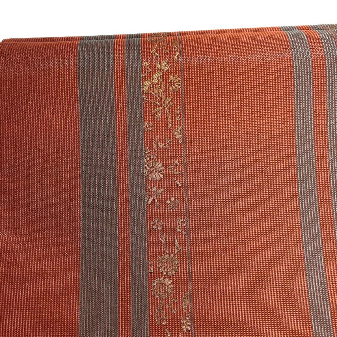 未着用 本場筑前博多織 京袋帯 菊花 縦縞 証紙付き 着物 103b d - メルカリ