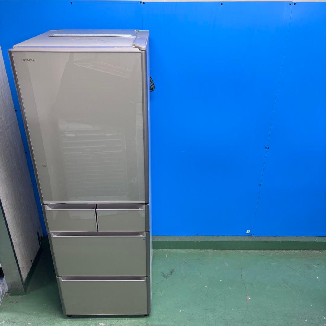 573 イチオシ 冷蔵庫 大型 400L強 ガラストップ 5ドア 半年保証付