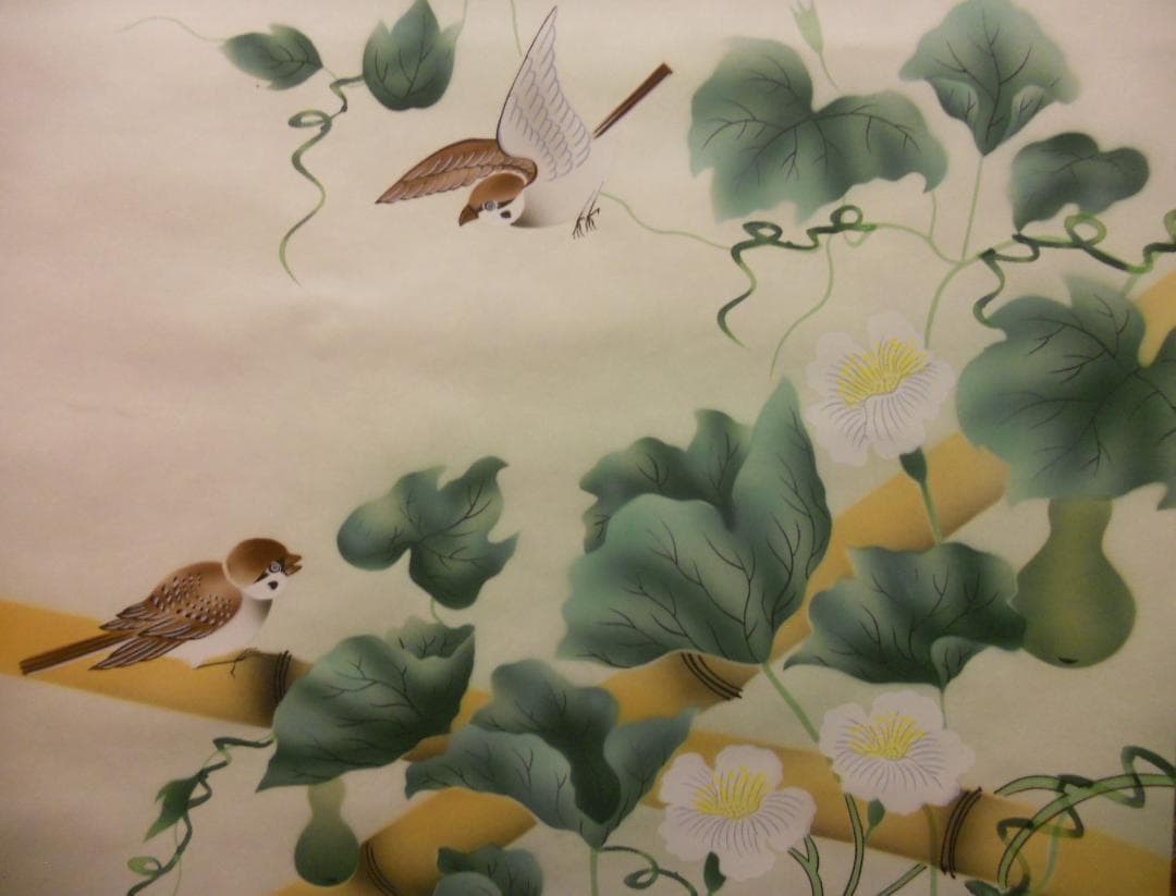 掛け軸 竹堂 作 開運『 六瓢 』 絹本 希少 軸装 茶道具 掛軸 新品 未