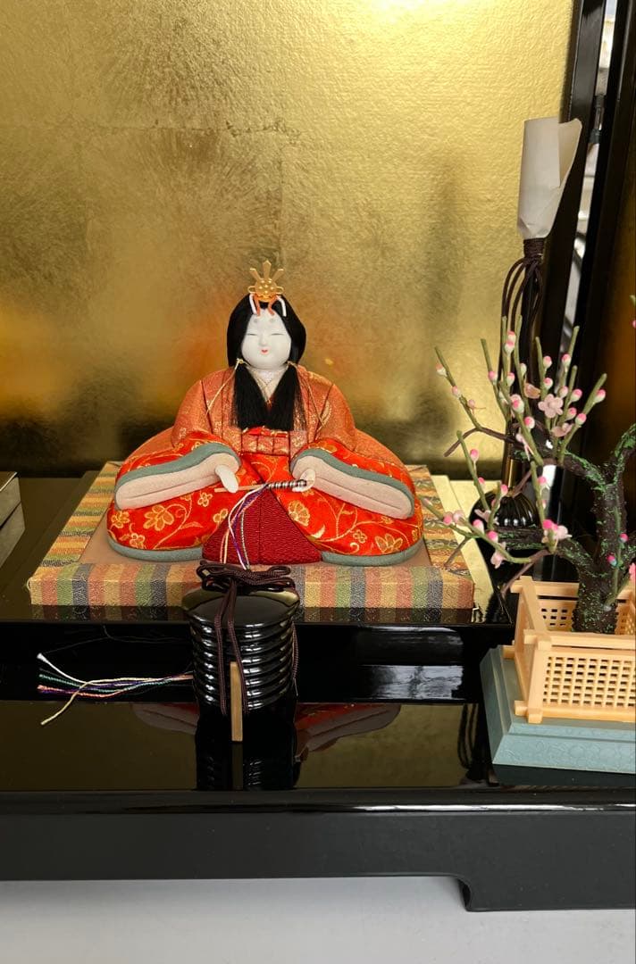 伝統的雛人形・ひな人形・木目込・双葉・一秀作・葵雛・親王飾り・屏風