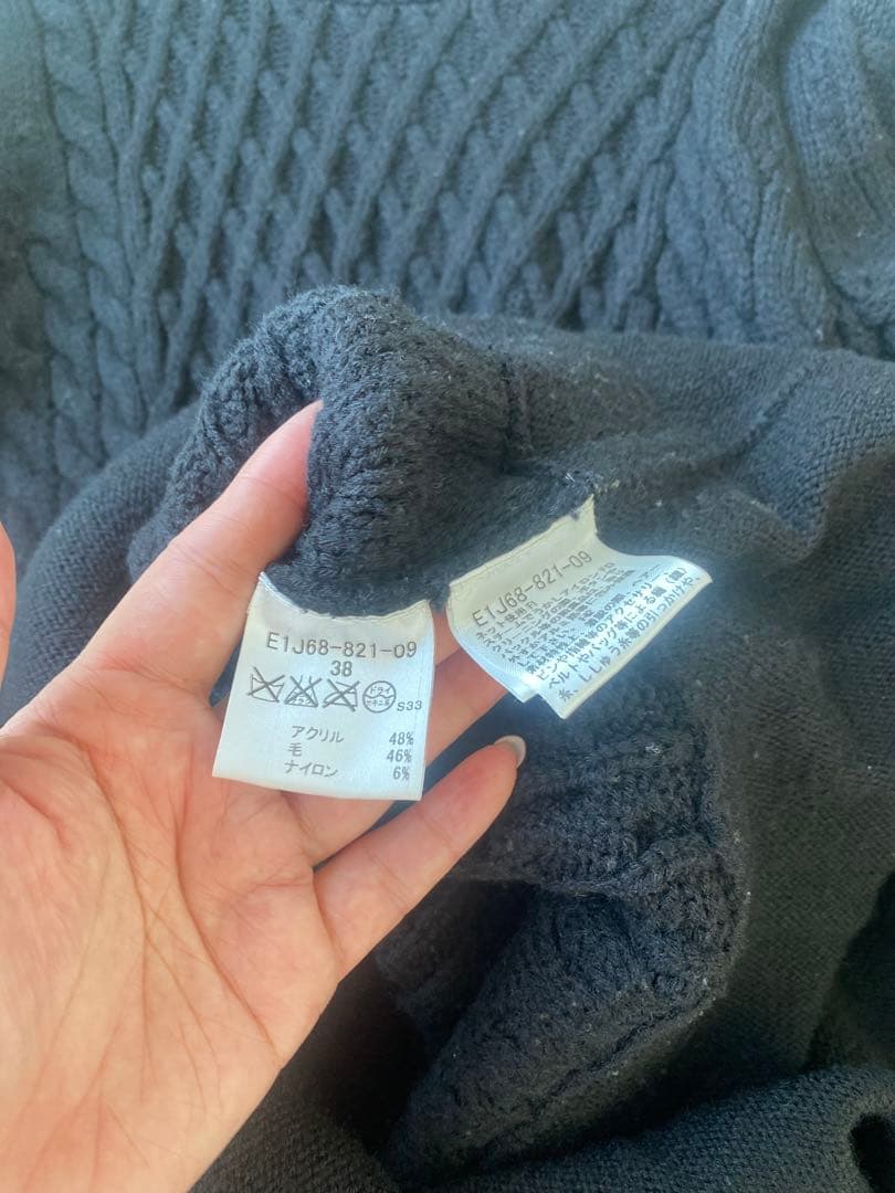 美品38】BURBERRY BLUE LABEL ケーブルニットワンピース - メルカリ