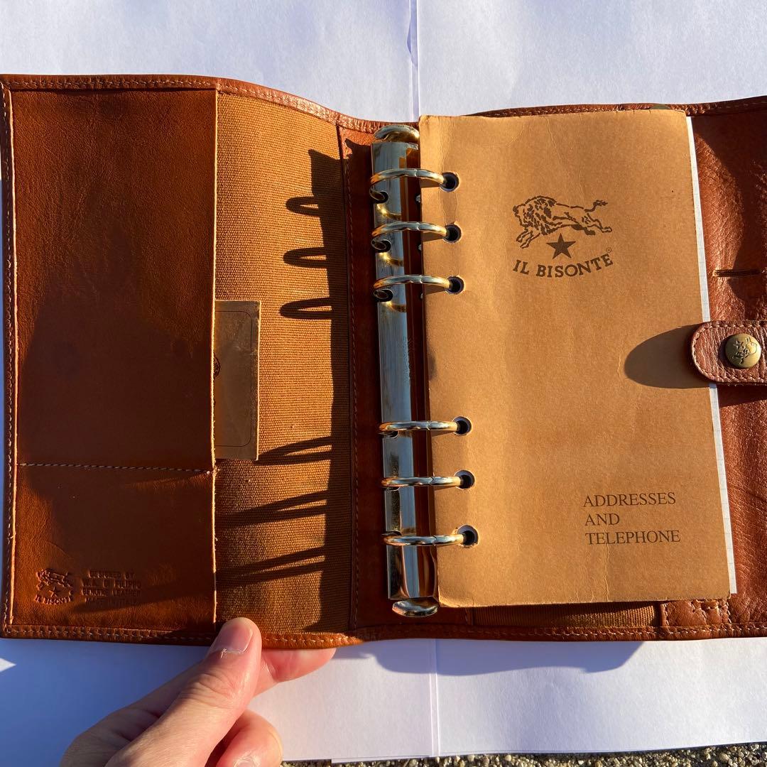 イルビゾンテ IL BISONTE 手帳 ヌメ キャメル バイブル - メルカリ