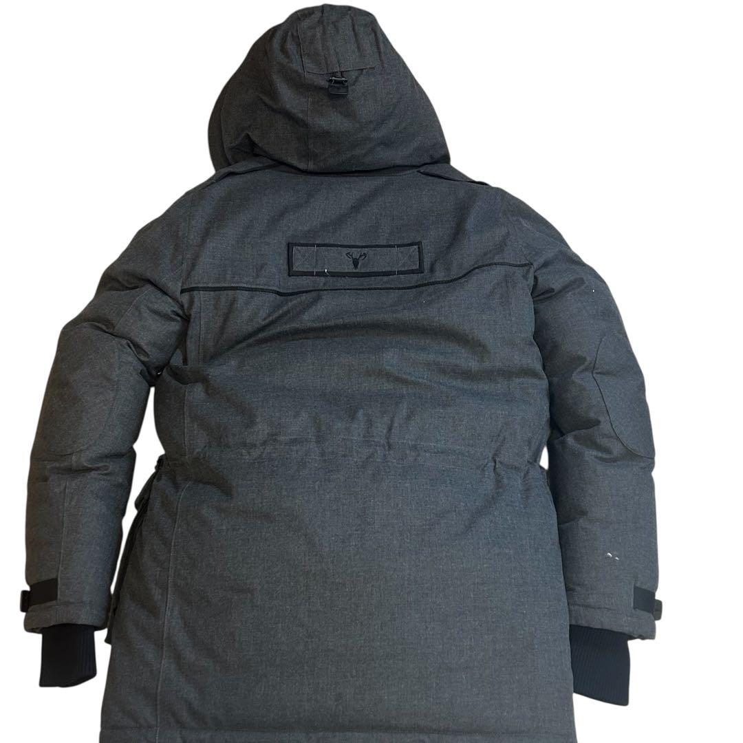 新品 希少ノビス コヨーテファー 肉厚ダウンコート グレー X