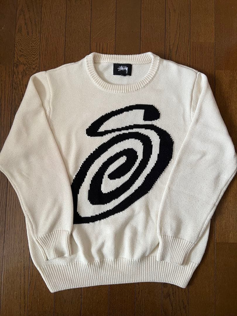 Stussy スワールロゴ ニットセーター M
