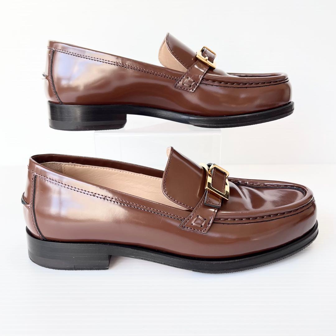 極美品✨ セルジオロッシ SR NORA ローファー ブラウン バックル 23