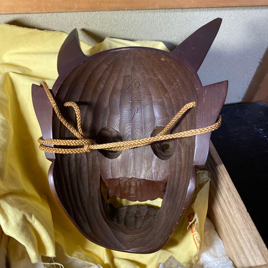 鬼の面 伝統工芸品一の位木彫 般若面 - メルカリ