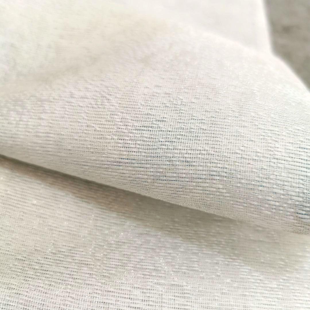 一点物×一生モノ】正絹 紋紗の半幅帯 リバーシブル 水色 グレー 涼しげ