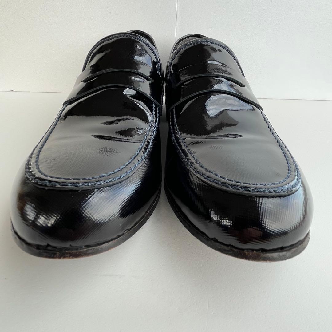 DIESEL BLACK GOLD エナメル レザー ローファー 靴 黒 27 - メルカリ