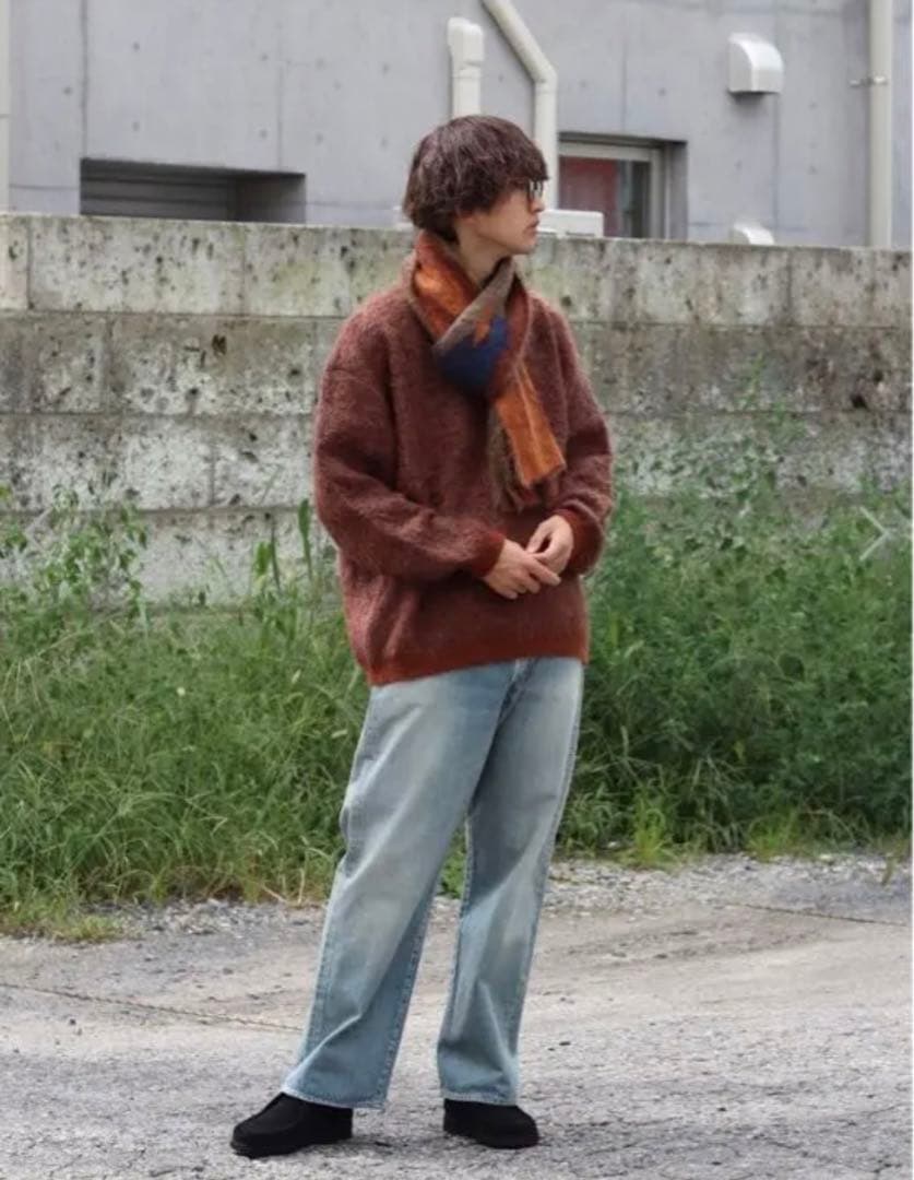 YOKE 4color Mix Jacquard Mohair Crewneck