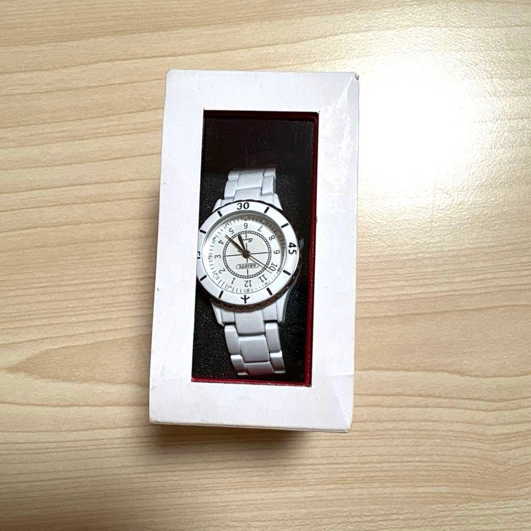 ABISTE ホワイト JAL機内販売限定 ラウンドフェイス 腕時計 2018