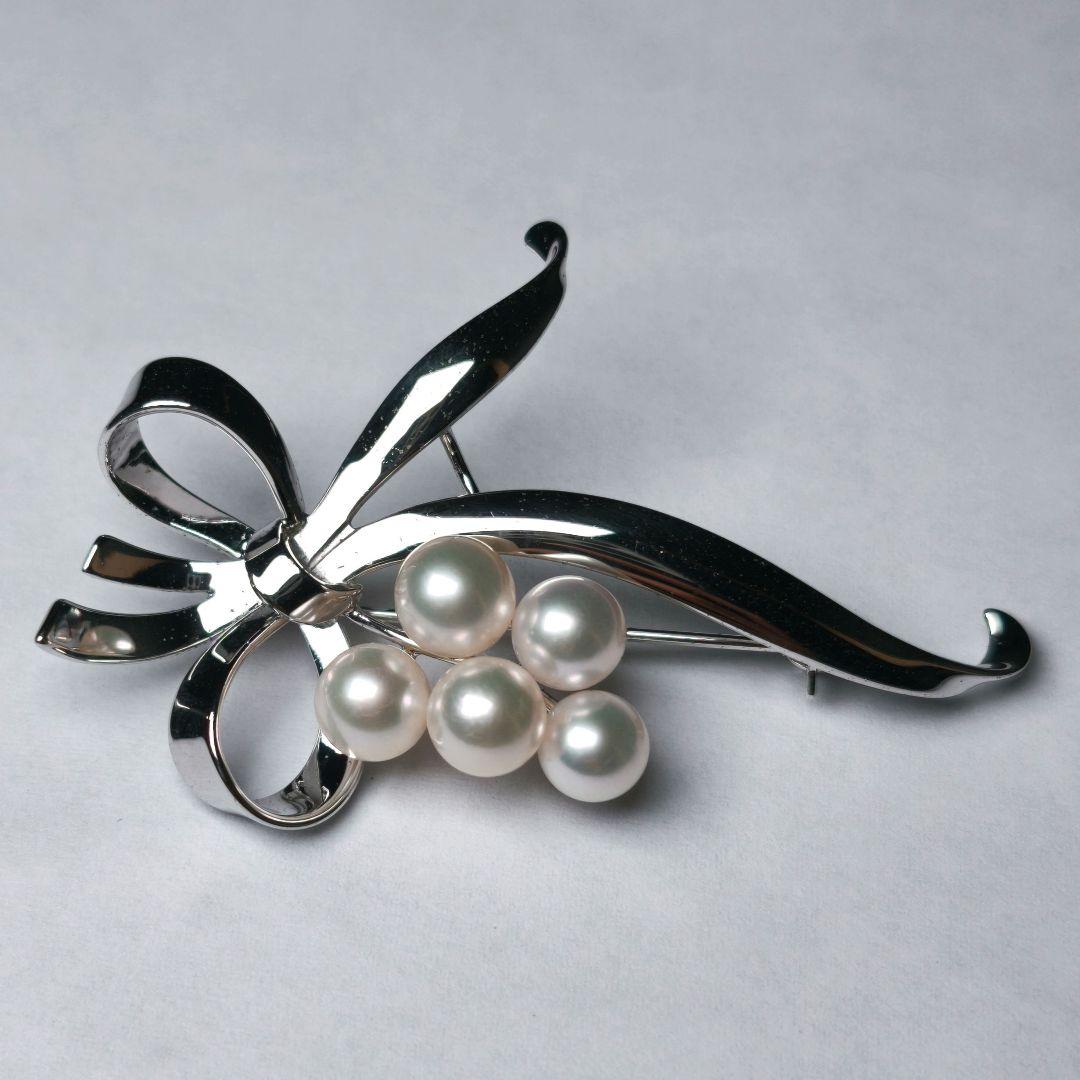 美品 最高級】ミキモト ブローチ パール リボン 愛子様 ご着用 箱付き