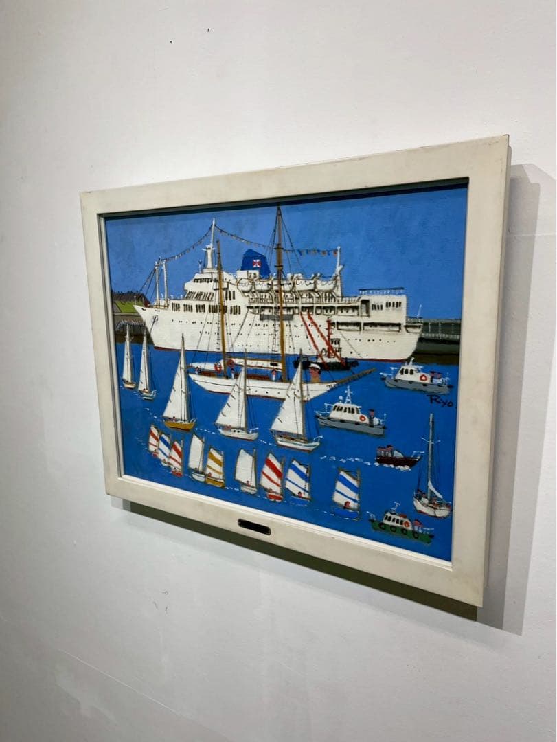 柳原良平《横浜どんたく》1983年 油彩画 15号 鑑定書付き