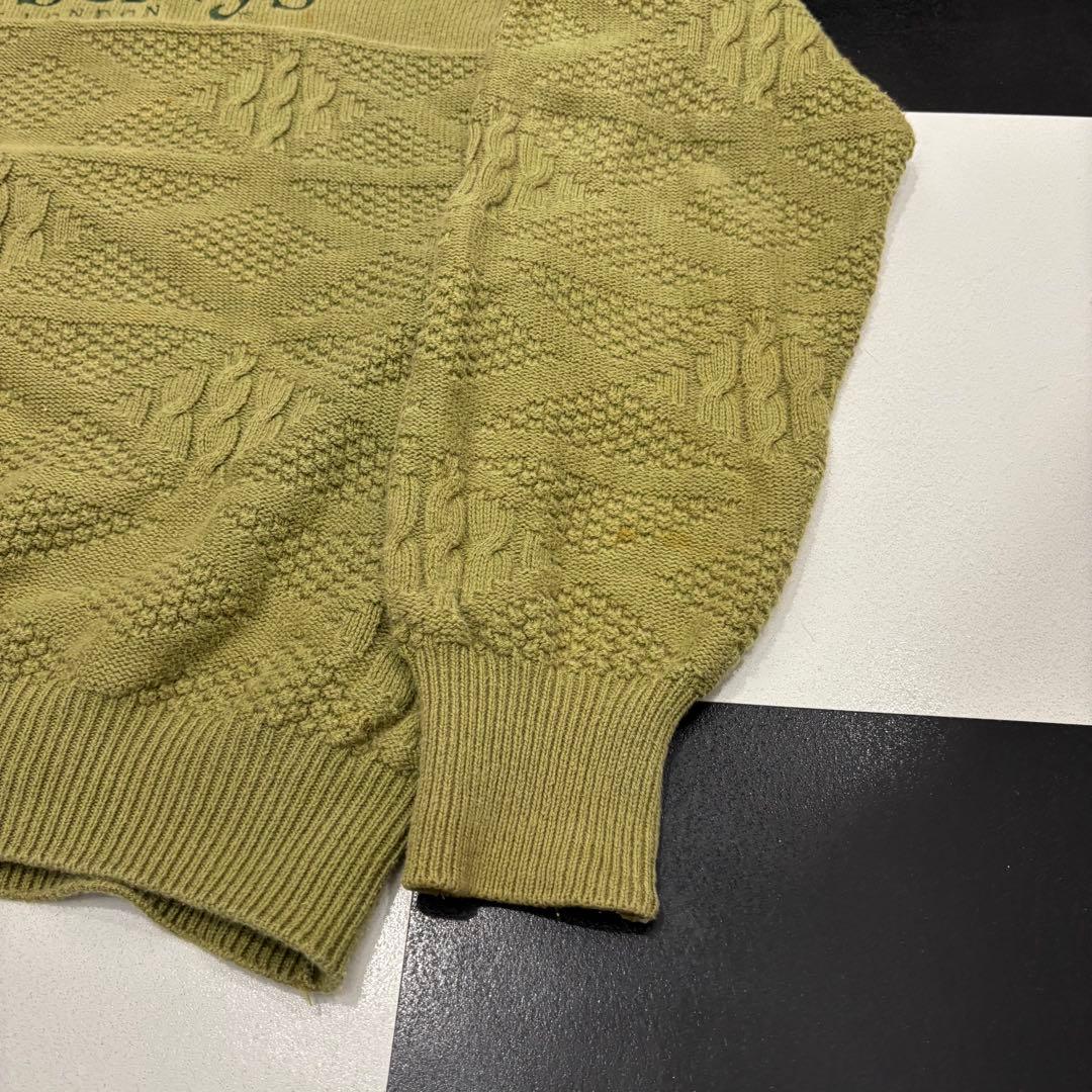 イングランド 製 Burberry's ロゴ ケーブル ニット 40 カーキ ロゴ