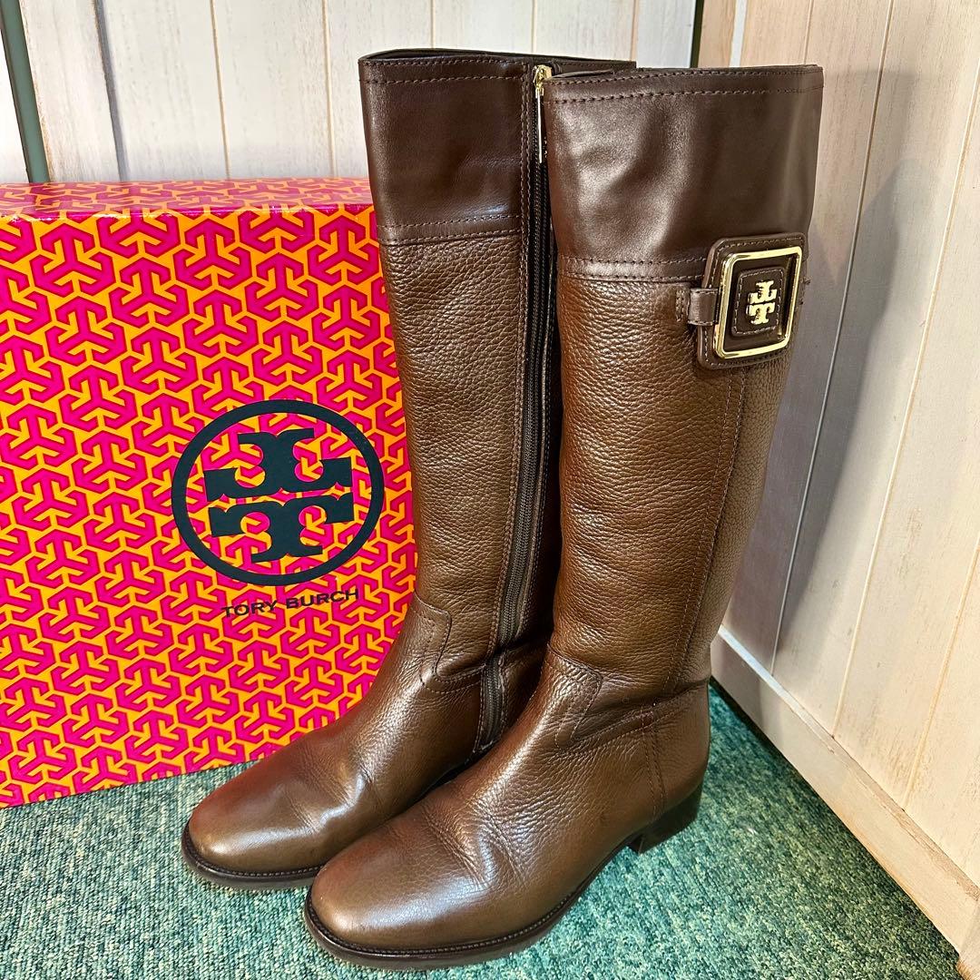 TORY BURCH トリバーチ レザー ロングブーツ 6.5 約23.5cm - メルカリ