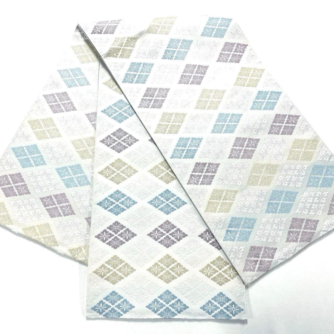 帯6575 ○高級 正絹 本場筑前博多織 金証紙 両面全通 リバーシブル