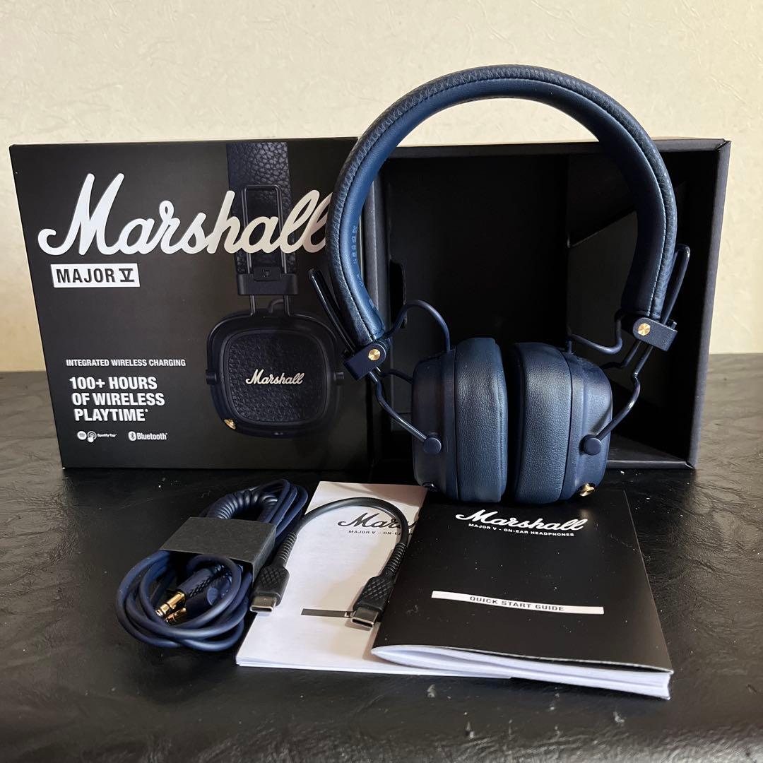 Marshall MajorⅤ ヘッドホン　ネイビー　メジャー5 ほぼ新品　完品 Marshall Major V Midnight Blue｜ミュージックランドKEY