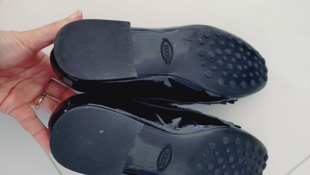 TOD'S サイクルレースキルト付き エナメルローファー 　23.5cm