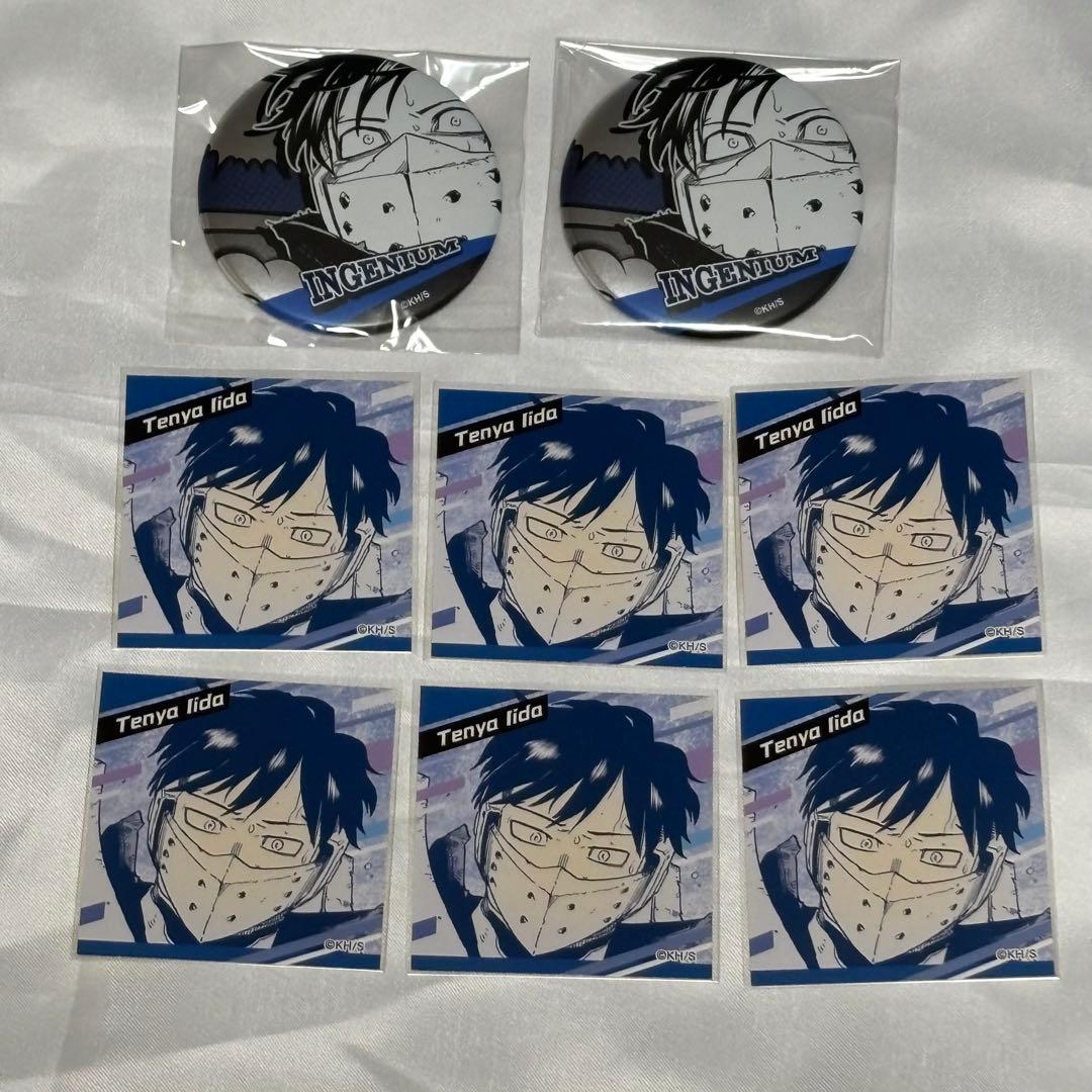 ヒロアカ 原画展 飯田天哉 スクエアステッカー デコレクション缶バッジ