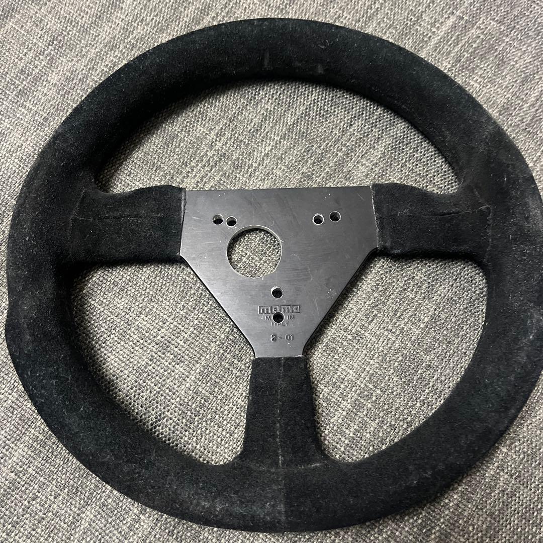 momo スエード 3本スポーク ステアリング レーシングカート - メルカリ