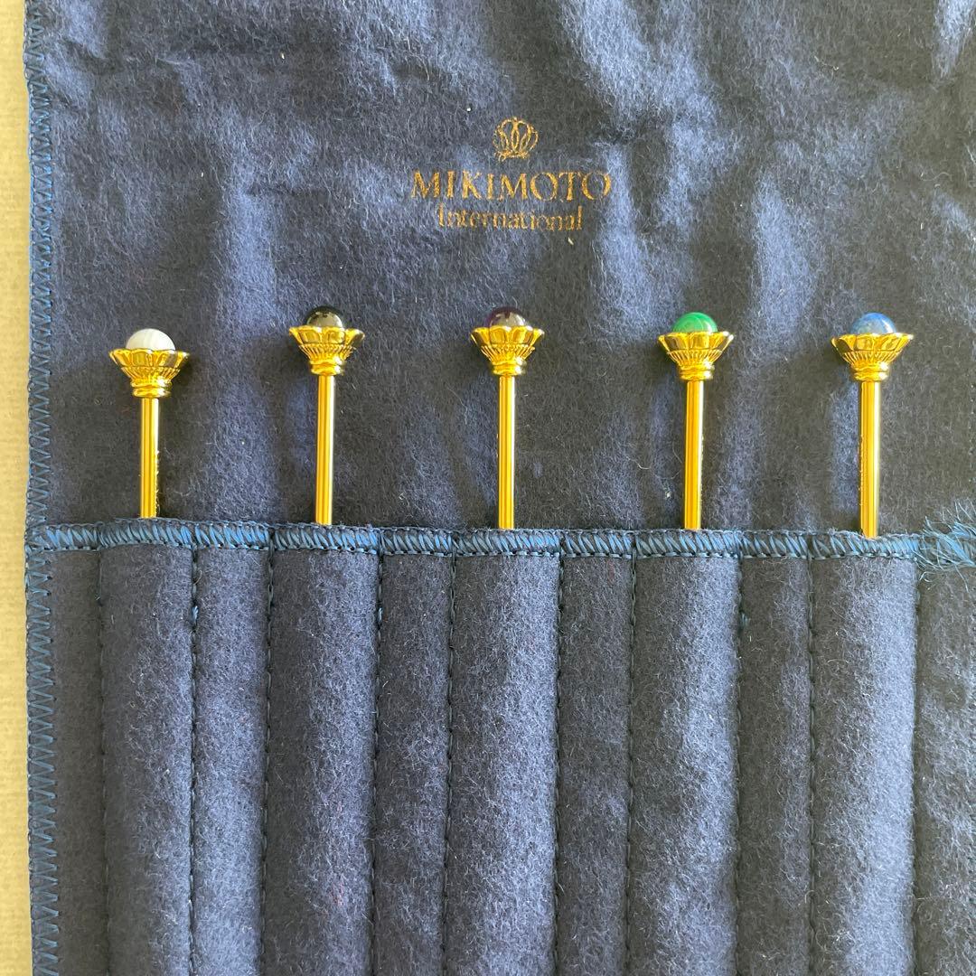 MIKIMOTO カラーストーン付きデザートピック5本セット - メルカリ