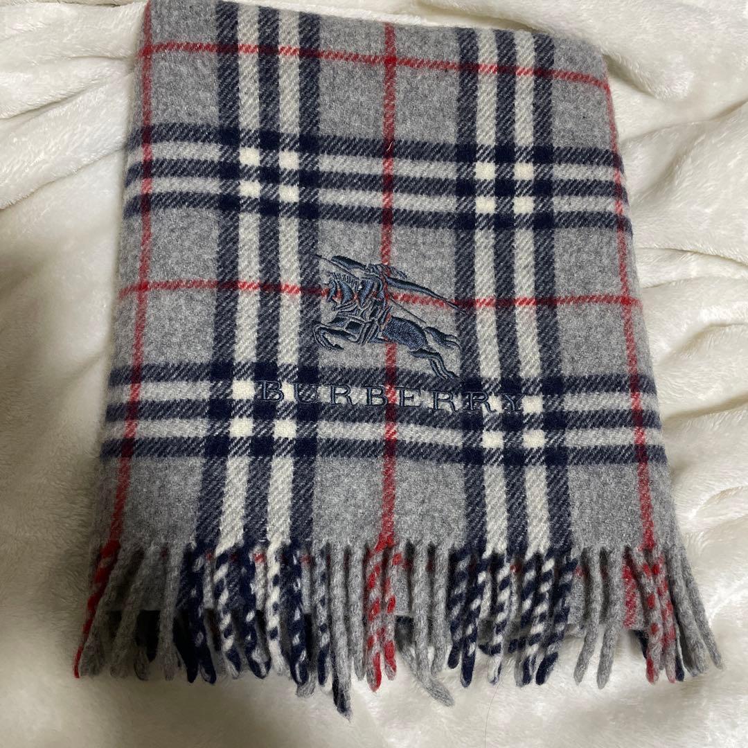 Burberry バーバリー 膝掛け ひざ掛け ストール グレー - メルカリ