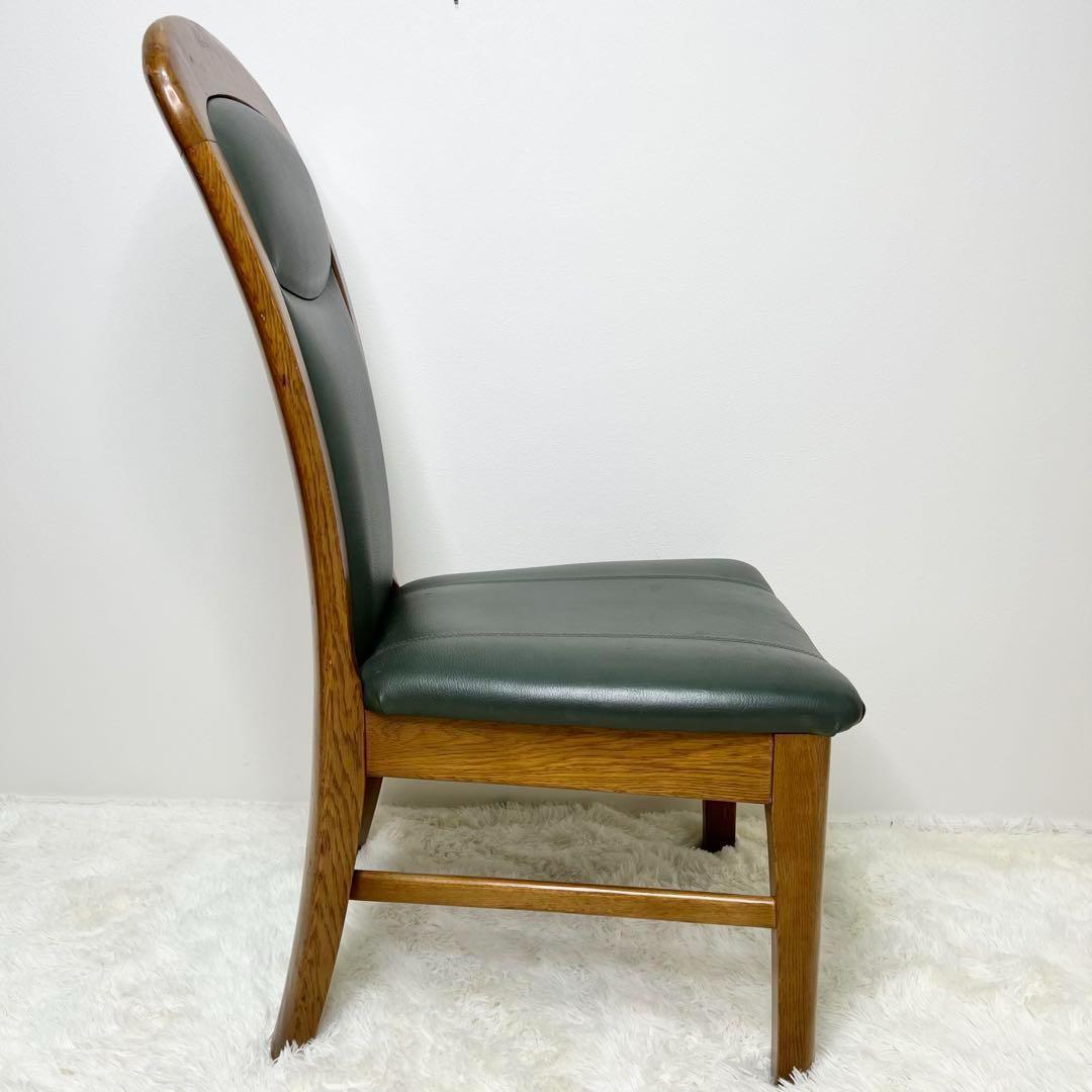maruni マルニ木工 ダイニングチェア レザー 木製 イス グリーン 2