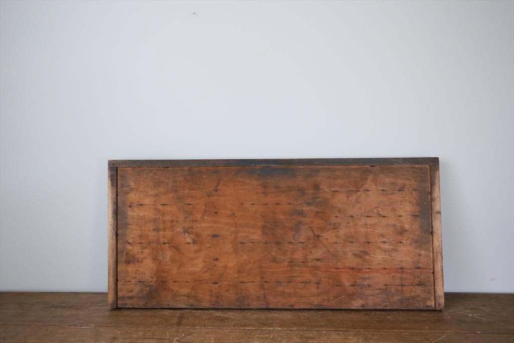 英国アンティーク木製プリンタトレイ/飾り棚/枡ケース/小物入れ(92-46